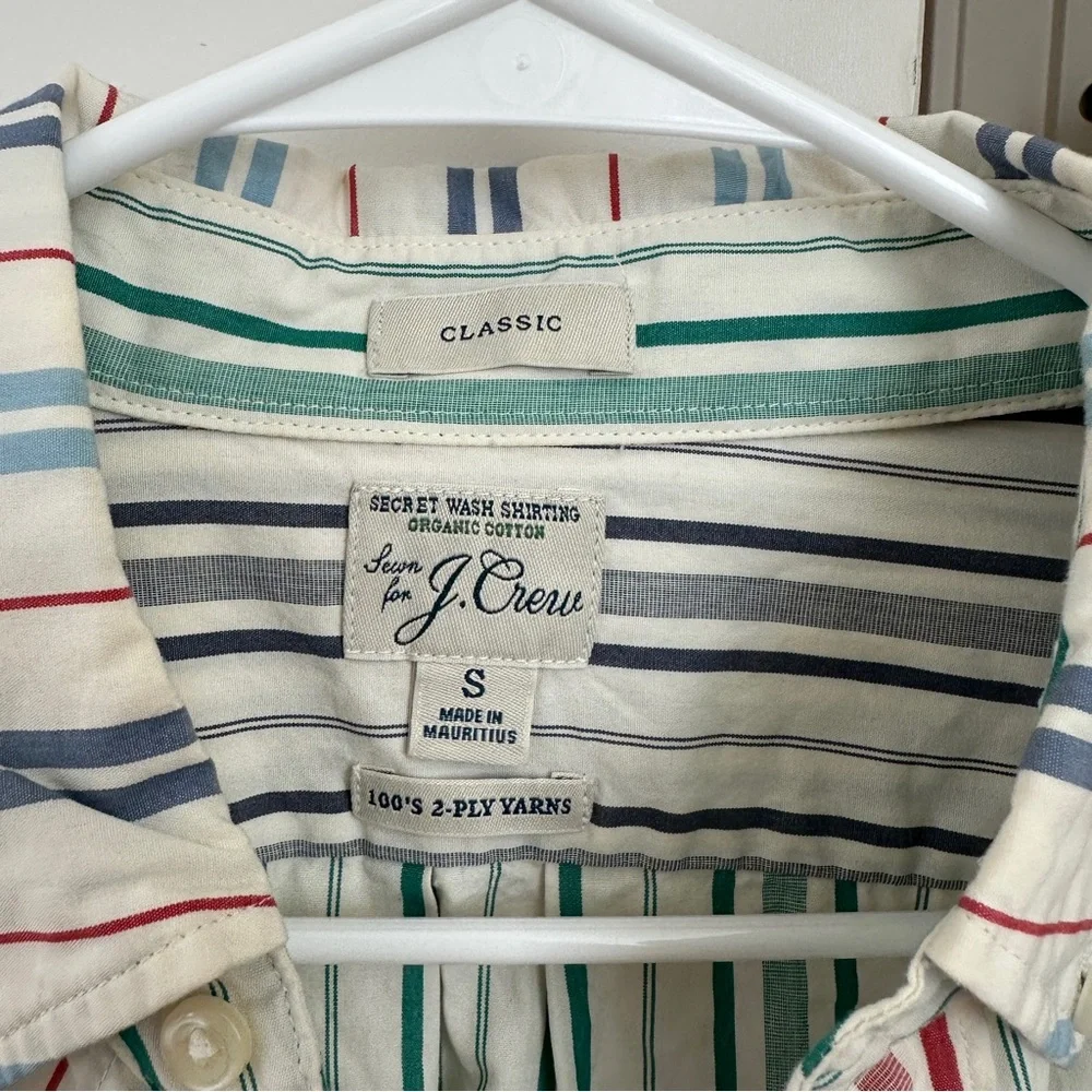 J. Crew Men’s Striped Organic Cotton poplin shirt